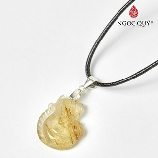 Mặt dây chuyền hồ ly TA tóc vàng ôm hoa mẫu đơn - Ngọc Quý