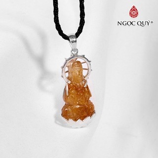 Mặt dây chuyền phật bà quan âm ta tóc vàng - ngọc quý