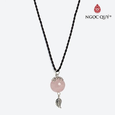 Dây Chuyền Thạch Anh Hồng Charm Lá - Ngọc Quý