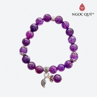 Vòng tay TA tím phối charm bạc - Ngọc Quý