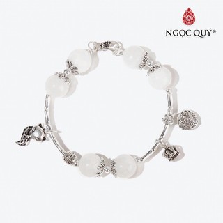 Vòng tay TA ưu linh trắng phối charm hồ ly - Ngọc Quý