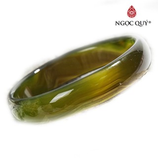 Vòng tay mã não xanh rêu bản hẹ - Ngọc Quý