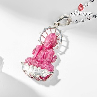 Mặt dây chuyền phật bà quan âm đá ruby - Ngọc Quý