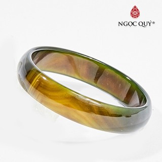Vòng Tay Liền Khối Đá Mã Não Xanh 6cm - Ngọc Quý