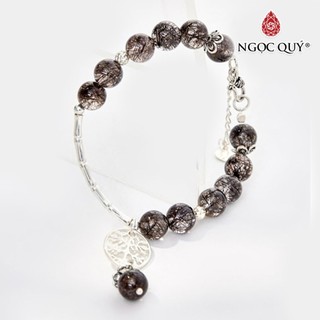 Vòng tay TA tóc đen charm cây - Ngọc Quý