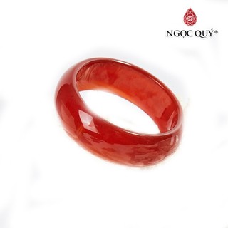 Vòng tay liền khối mã não đỏ bản hẹ dày 20mm - Ngọc Quý