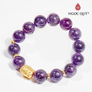 Vòng tay TA tím charm bạc - Ngọc Quý
