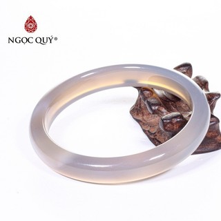Vòng tay liền khối đá mã não lông chuột agate mệnh thủy , kim - Ngọc Quý