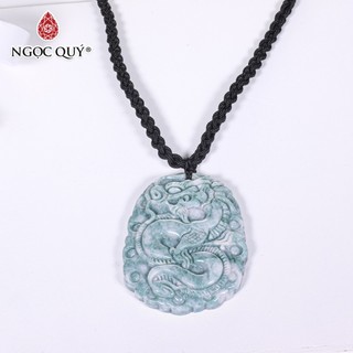 Mặt đá Cẩm thạch Jadeite khắc hình rồng mệnh hỏa , mộc - Ngọc Quý - NQMDC0555