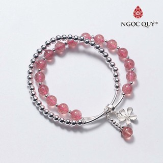 Vòng bạc TA dâu phối charm bi - Ngọc Quý