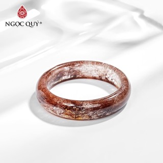 Vòng tay liền khối đá thạch anh tóc đỏ cam mệnh hỏa , thổ - Ngọc Quý - NQVT0094