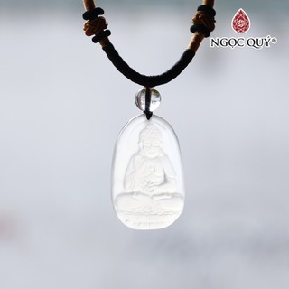 Mặt dây chuyền phật bản mệnh đá mã não trắng agate mệnh thủy, kim - Ngọc Quý