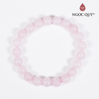 Vòng đá thạch anh hồng nhạt rose quarzt mệnh hỏa, thổ - Ngọc Quý
