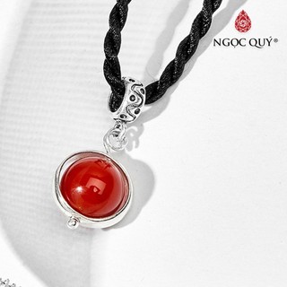 Mặt Dây Chuyền Đá Mã Não Đỏ Phối Bạc - Ngọc Quý