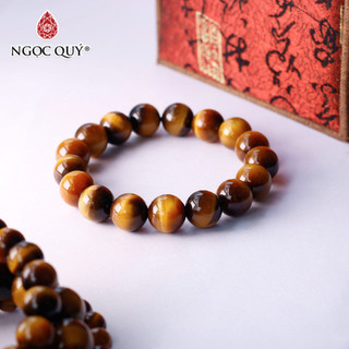 Vòng đá mắt hổ vàng nâu tiger's eyes quarzt mệnh thổ, kim - Ngọc Quý