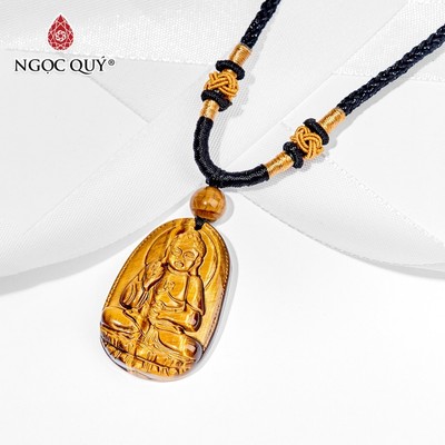 Mặt dây chuyền phật bản mệnh đá thạch anh mắt hổ tiger's eyes quartz mệnh thổ & kim - Ngọc Quý