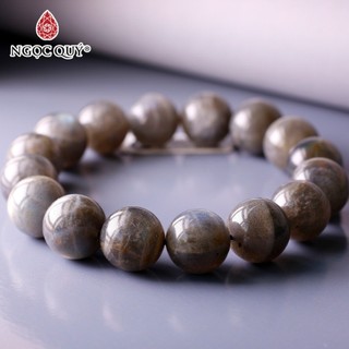 Vòng tay xà cừ xám ánh xanh labradorite mệnh thủy, kim - Ngọc Quý