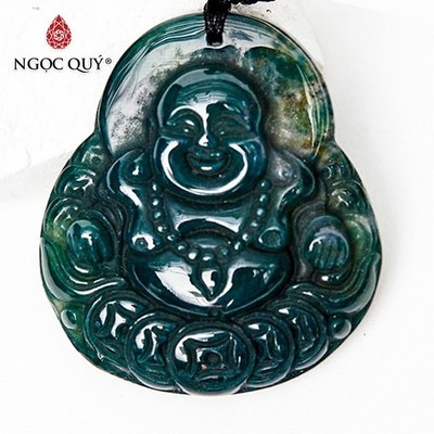 Mặt dây chuyền phật di lặc đá chalcedony mệnh hỏa. mộc - Ngọc Quý - NQMDC0617