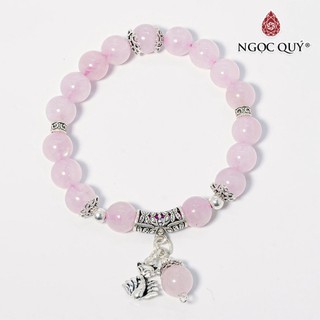 Vòng tay TA hồng charm bạc - Ngọc Quý