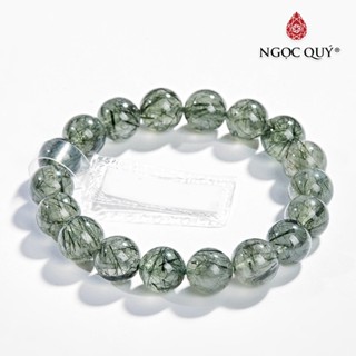 Vòng đá thạch anh tóc xanh rutilated quarzt mệnh hỏa mộc - Ngọc Quý 