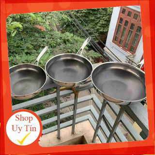 Chảo inox vân tổ ong sâu lòng, đáy từ size 32cm