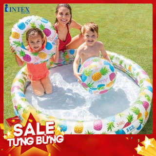 Bể Bơi Intex 1m32 X 28cm Tặng Kèm Bóng Và Phao Hơi Đại Dương Cho Bé