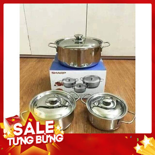Bộ Nồi Sharp Cao Cấp - Chống Dính, Dễ Dàng Vệ Sinh - Đảm Bảo Chất Lượng