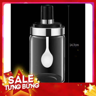 Hộp đựng gia vị thuỷ tinh kèm thìa