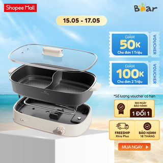 Nổi Lẩu 2 Ngăn 6.5L Bear DHG-D65A1 - Hàng Chính Hãng