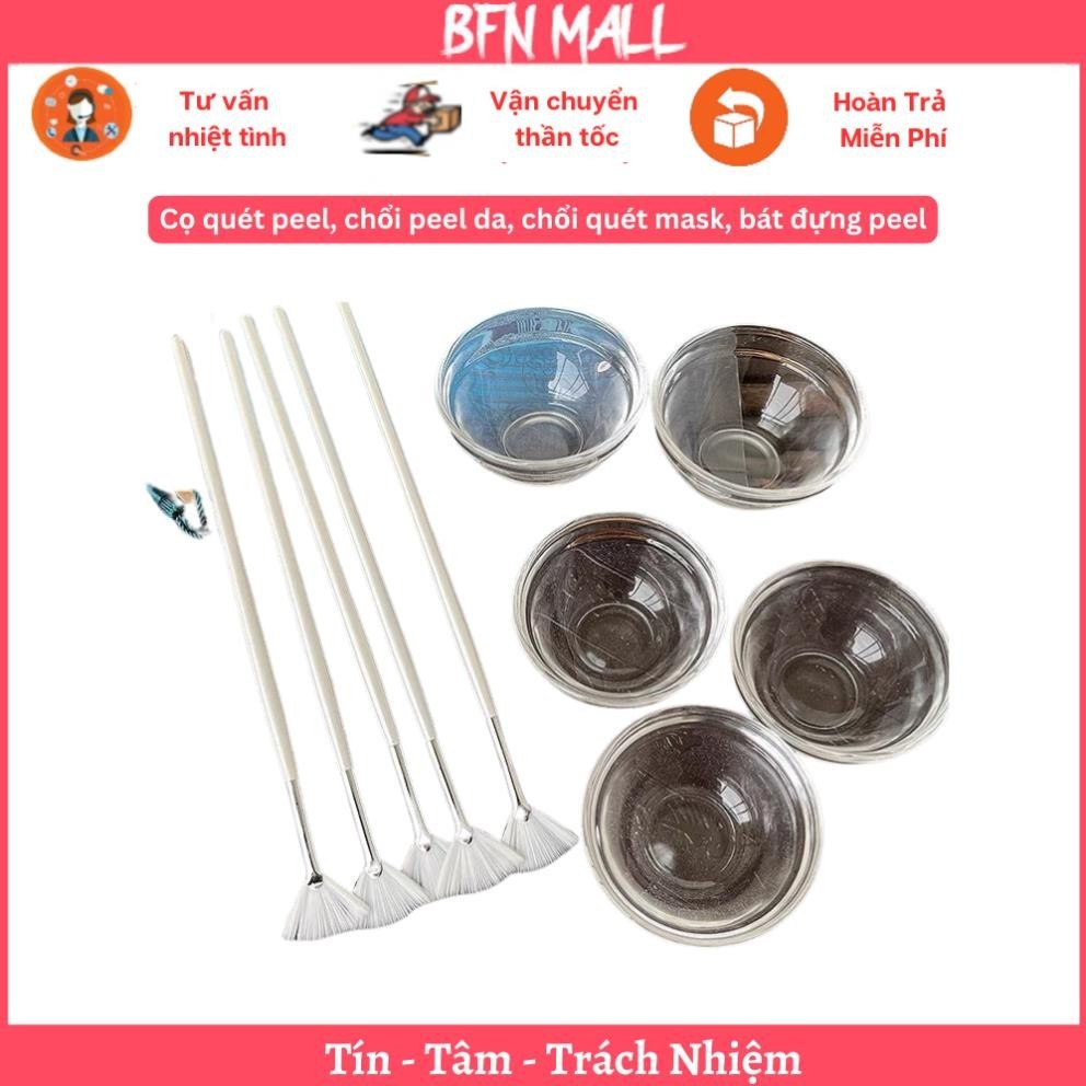 Cọ quét peel, chổi peel da, chổi quét mask, bát đựng peel