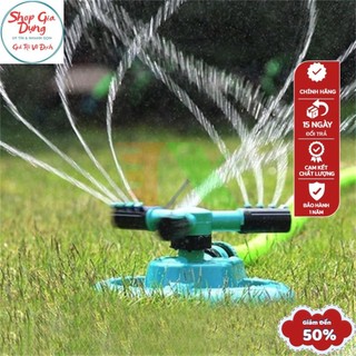 COMBO Đầu Tưới 3 Nhánh Xoay 360 Độ - Vòi Tưới 3 Đầu Xoay 360 Chân Đế Hình Mặt Trăng, Vòi Phun Nước Tưới Cây Tự Động