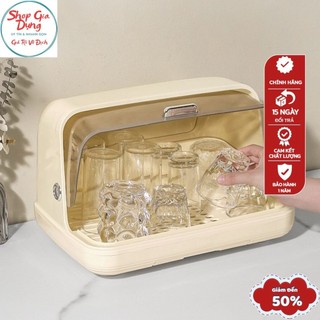Giá Khay Úp Bình Sữa Chén Đĩa Ly Tách Bằng Nhựa PP Cao Cấp Có Nắp Đậy Chống Bụi Bẩn, Côn Trùng Đảm Bảo An Toàn Vệ Sinh