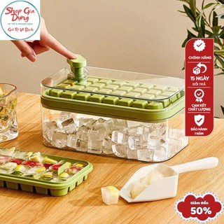 Khay Làm Đá Viên Bằng Nhựa 32 / 64 Ô Có Nắp Đậy, Khuôn Có 64 Viên Đá Đông Cho Ra Hộp Rồi Tiếp Tục Làm Khay Khác Tiện Lợi