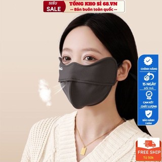 Khẩu Trang Vải Cao Cấp Chống Nắng Chống Tia UV UPF50+ Chất Liệu Lụa Băng Mềm Mịn Thoáng Mát Có Lớp Nhung Giữ Ấm