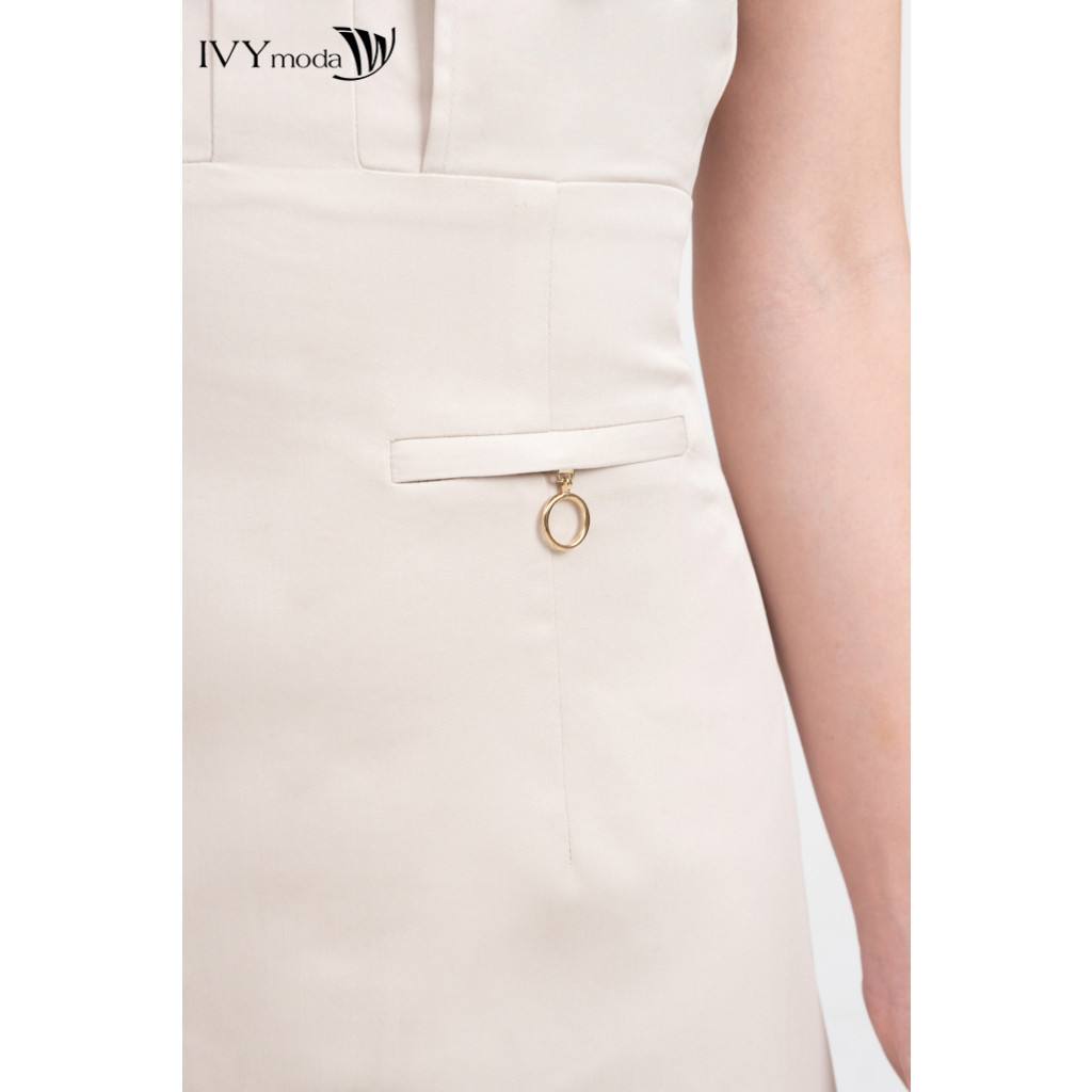 Đầm Khaki tay hến nữ IVY moda MS 48B9380