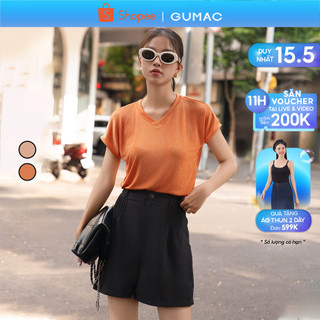 Áo thun cổ tim thời trang GUMAC ATE05030
