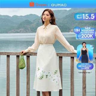 Chân váy họa tiết thời trang GUMAC VE04044