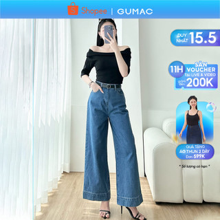 Quần jeans nữ ống rộng thời trang GUMAC QJE03038