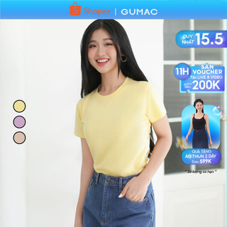 Áo thun trơn cơ bản form slim thời trang GUMAC ATE03031