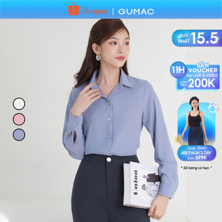Áo sơ mi basic tay dài Regular B4 thời trang GUMAC BAE00001