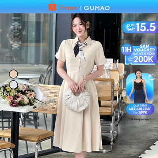Đầm A xòe xếp ly thời trang GUMAC DE03043
