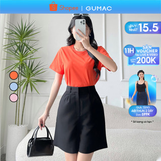 Áo thun phom regular trơn thời trang GUMAC ATE03030