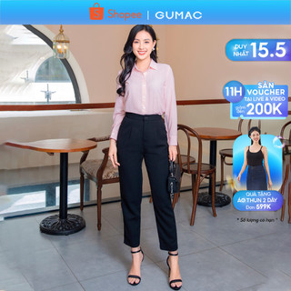 Quần tây nữ công sở ống đứng GUMAC QD09048 chiết li có túi xéo