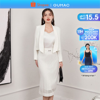 Blazer lửng bâu tròn thời trang GUMAC OWE01085