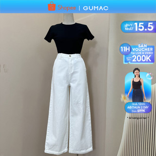 Quần Jeans ống rộng thời trang GUMAC YQJE04005