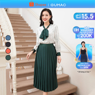 Chân váy nữ thiết kế dập ly chất liệu lụa, nhiều màu sang trọng thanh lịch thời trang GUMAC VD10007