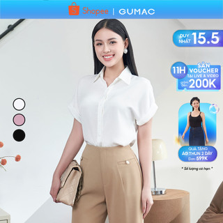 Áo sơ mi nữ tay ngắn form suông thời trang GUMAC AE04036