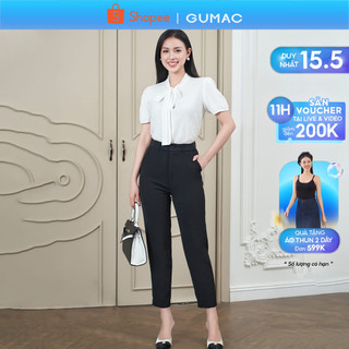 Quần tây ông đứng cơ bản túi xéo màu đen thời trang GUMAC QD09039 - QE04006