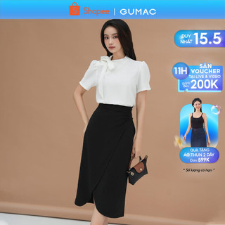 Váy xếp ly đính nút thời trang GUMAC VE05053