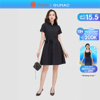 Đầm sơ mi nữ thời trang GUMAC thiết kế đắp chéo DC05012 - mẫu mới